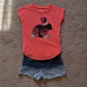 OshKosh B'gosh Coral Bunny Tee